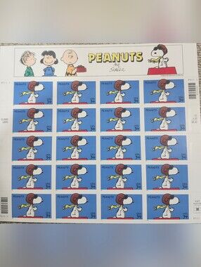 Peanuts Snoopy Stamp Sheet, Unused US 34 Cent Stamps, 20 Stamps